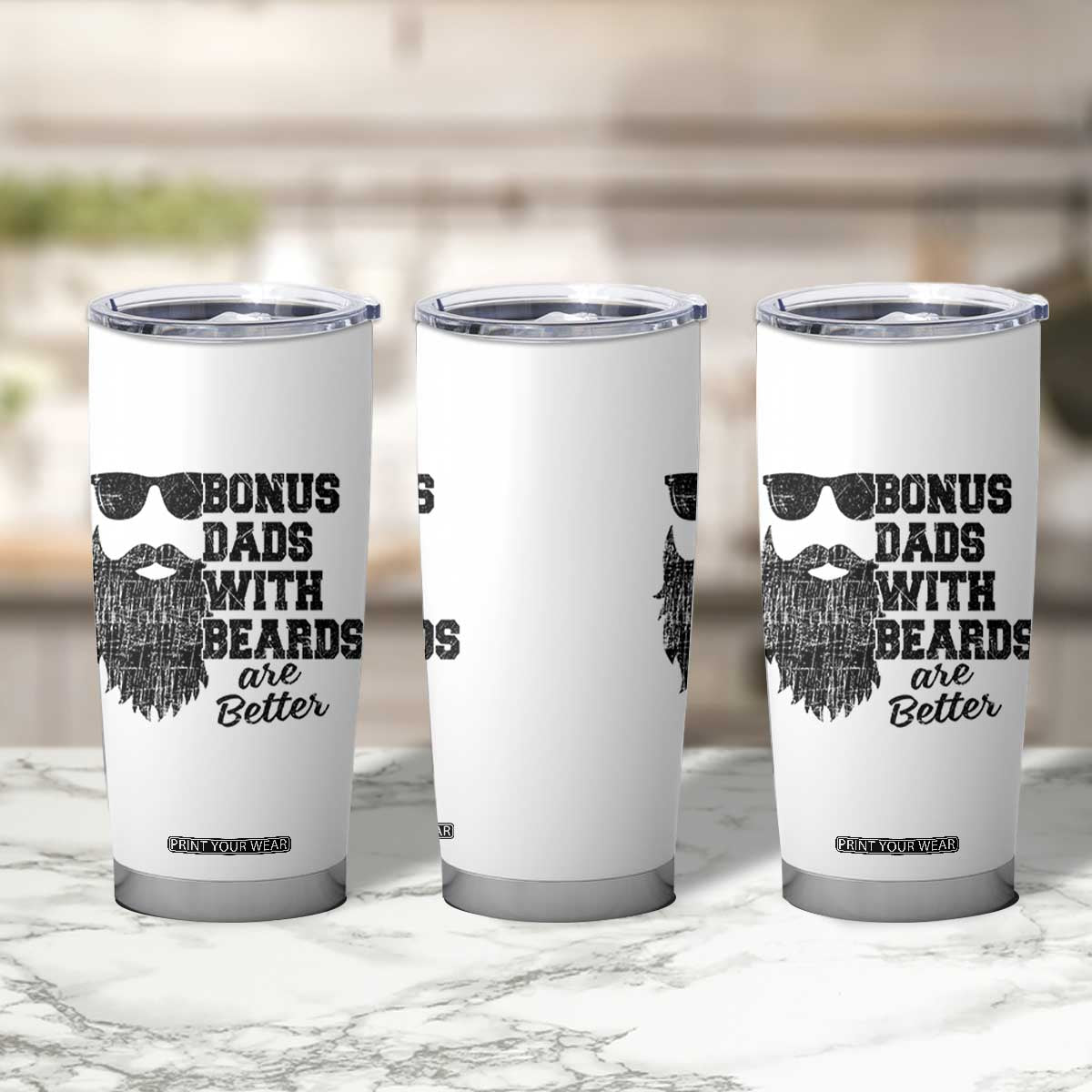 Bonus Dads With Beards Are Better Tumbler Cup Retro Step Dad Fathers Day