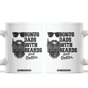 Bonus Dads With Beards Are Better Coffee Mug Retro Step Dad Fathers Day