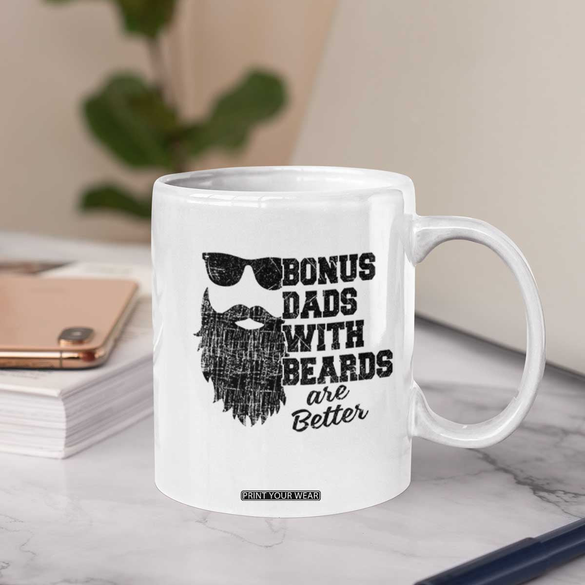Bonus Dads With Beards Are Better Coffee Mug Retro Step Dad Fathers Day