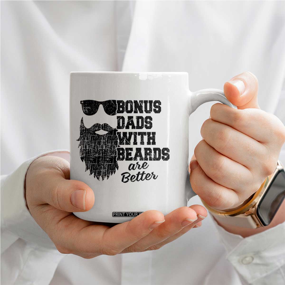 Bonus Dads With Beards Are Better Coffee Mug Retro Step Dad Fathers Day