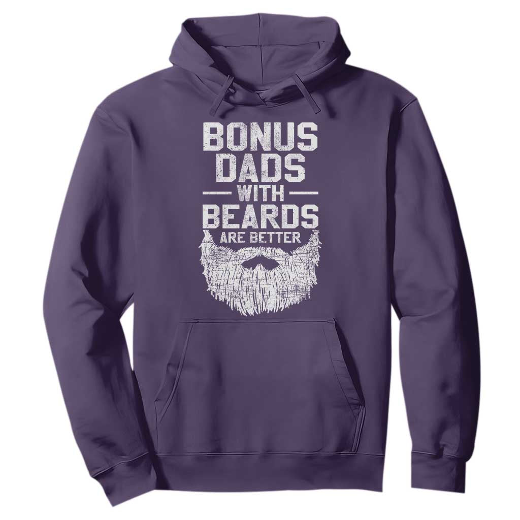 Bonus Dads With Beards Are Better Hoodie Funny Stepdad Stepfather Fathers Day TS10 Purple Print Your Wear
