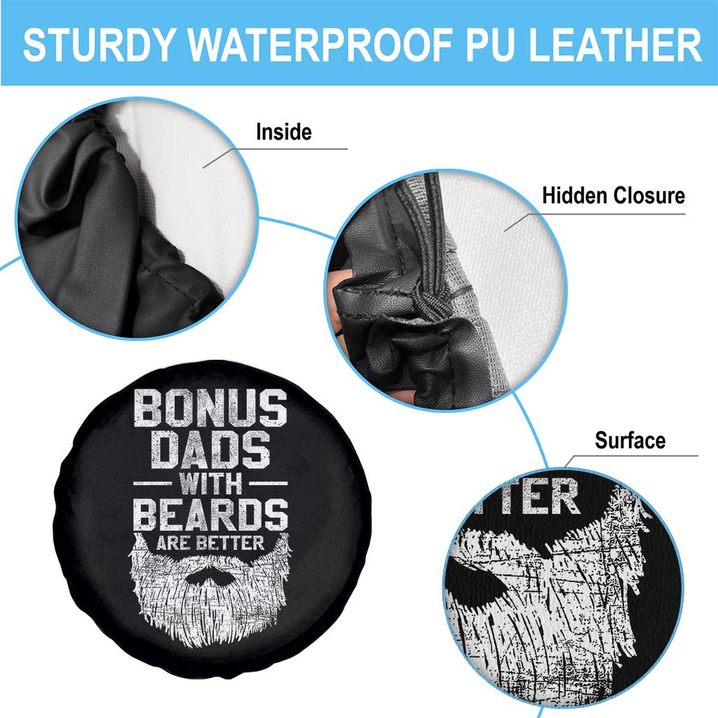 Bonus Dads With Beards Are Better Spare Tire Cover Funny Stepdad Stepfather Fathers Day TS10 Print Your Wear