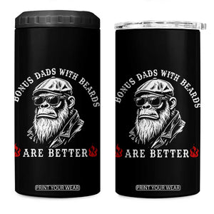 Bonus Dad Gifts 4 in 1 Can Cooler Tumbler Retro Bigfoot Stepdad With Beards Are Better TS10 One Size: 16 oz Black Print Your Wear