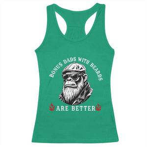 Bonus Dad Gifts Racerback Tank Top Retro Bigfoot Stepdad With Beards Are Better TS10 Irish Green Print Your Wear