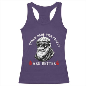 Bonus Dad Gifts Racerback Tank Top Retro Bigfoot Stepdad With Beards Are Better TS10 Purple Print Your Wear