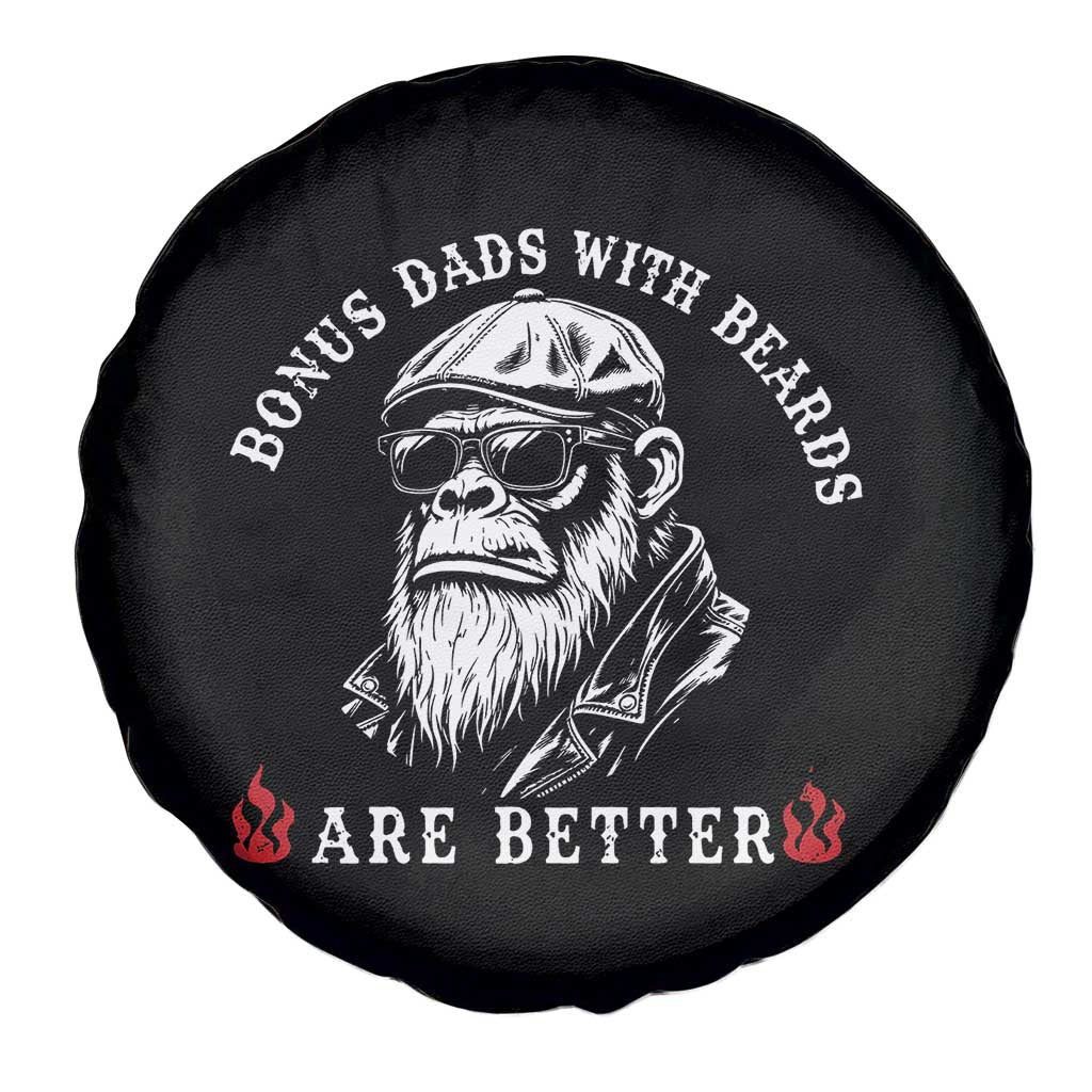 Bonus Dad Gifts Spare Tire Cover Retro Bigfoot Stepdad With Beards Are Better TS10 Print Your Wear