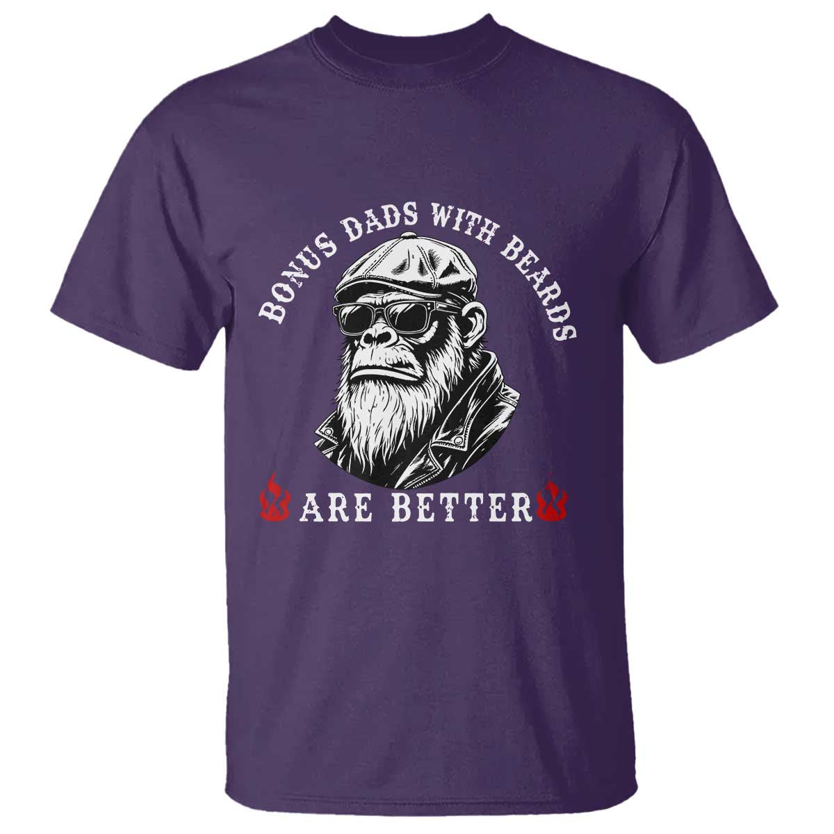 Bonus Dad Gifts T Shirt Retro Bigfoot Stepdad With Beards Are Better TS10 Purple Print Your Wear