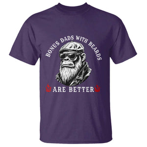 Bonus Dad Gifts T Shirt Retro Bigfoot Stepdad With Beards Are Better TS10 Purple Print Your Wear