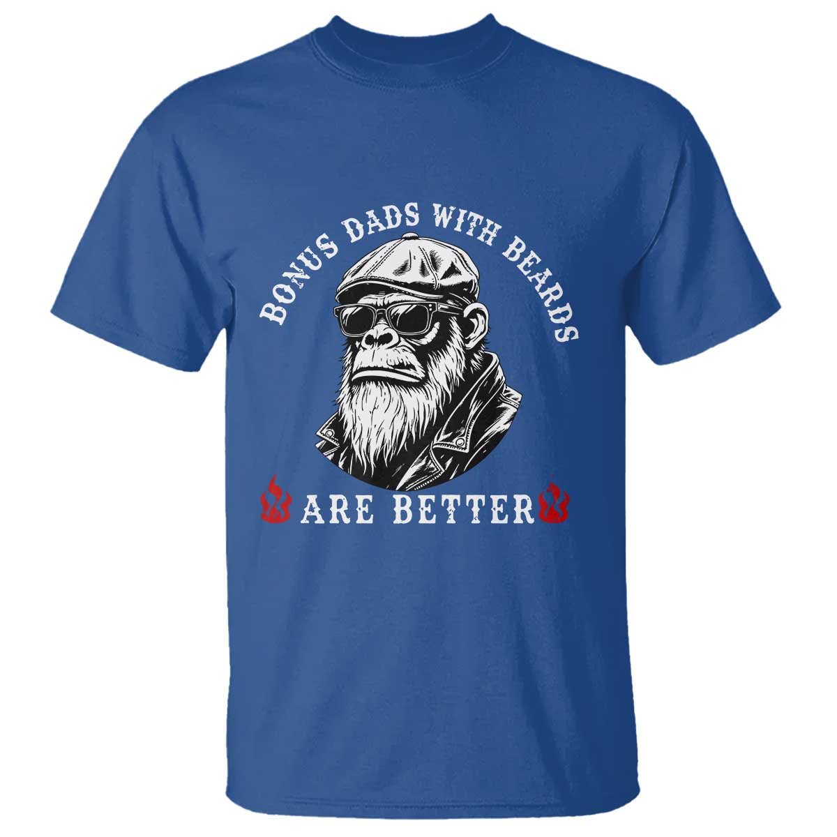 Bonus Dad Gifts T Shirt Retro Bigfoot Stepdad With Beards Are Better TS10 Royal Blue Print Your Wear