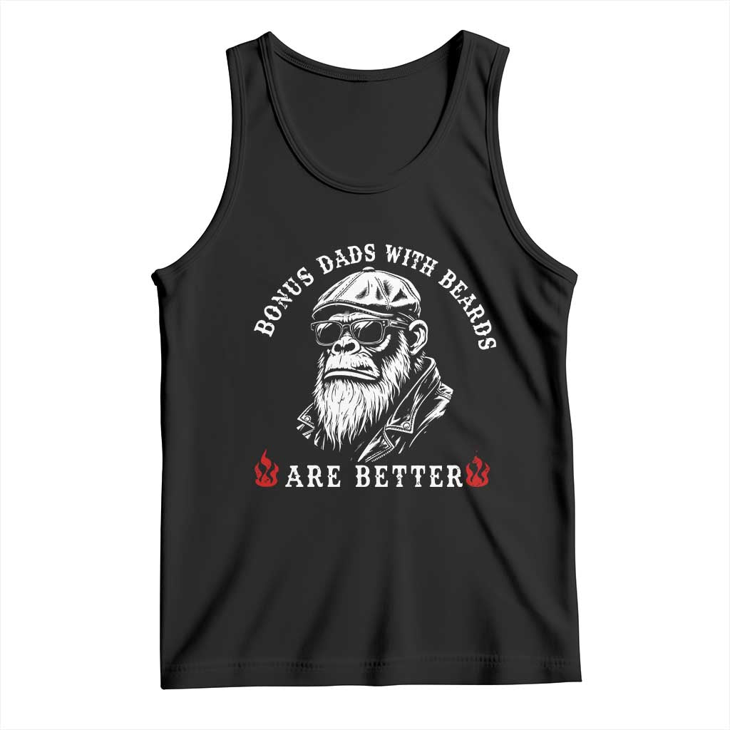 Bonus Dad Gifts Tank Top Retro Bigfoot Stepdad With Beards Are Better TS10 Black Print Your Wear