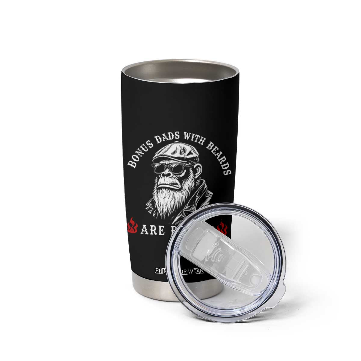 Bonus Dad Gifts Tumbler Cup Retro Bigfoot Stepdad With Beards Are Better TS10 Print Your Wear