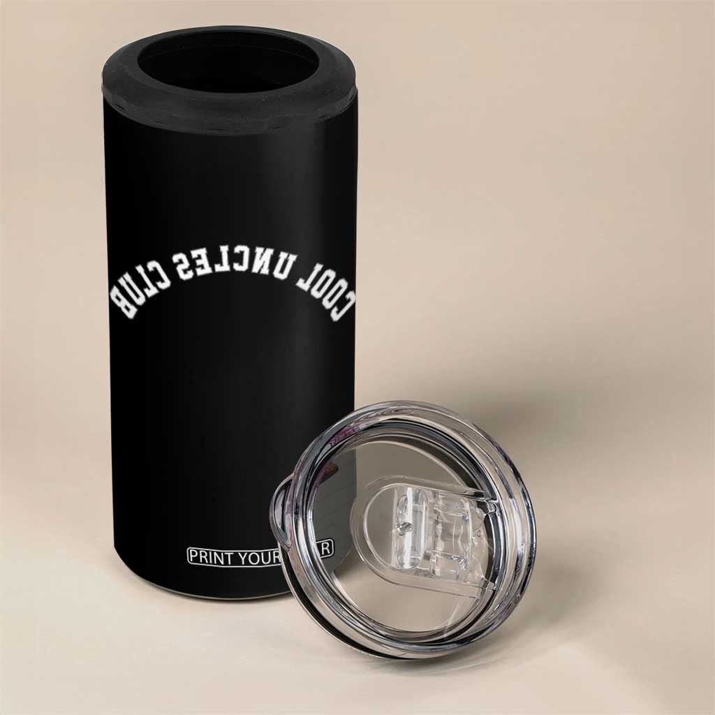 Cool Uncles Club 4 in 1 Can Cooler Tumbler Gifts For Uncle Retro Upside Down Text TS10 Print Your Wear