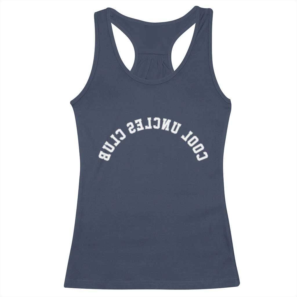 Cool Uncles Club Racerback Tank Top Gifts For Uncle Retro Upside Down Text TS10 Navy Print Your Wear