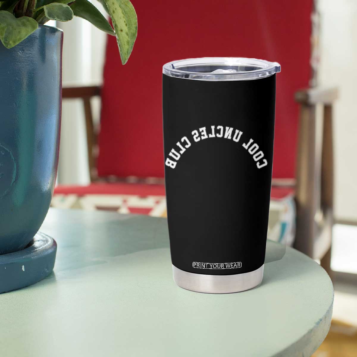Cool Uncles Club Tumbler Cup Gifts For Uncle Retro Upside Down Text TS10 Print Your Wear