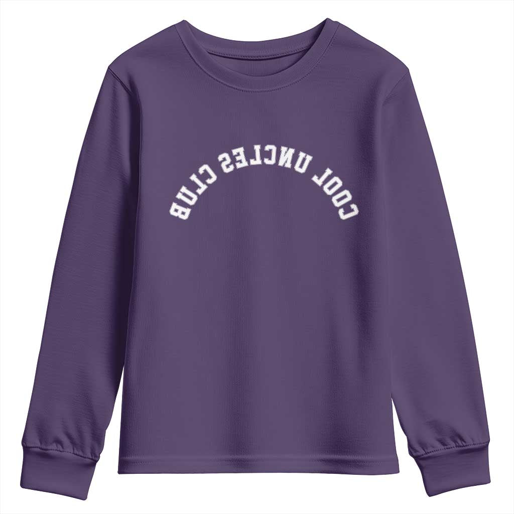 Cool Uncles Club Youth Sweatshirt Gifts For Uncle Retro Upside Down Text TS10 Purple Print Your Wear