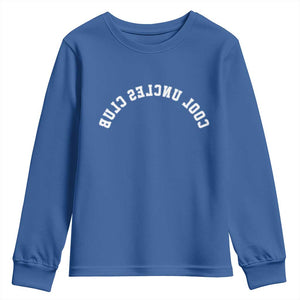 Cool Uncles Club Youth Sweatshirt Gifts For Uncle Retro Upside Down Text TS10 Royal Blue Print Your Wear