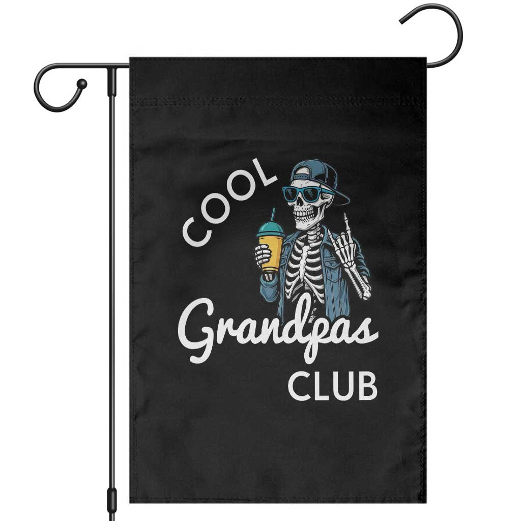 Cool Grandpas Club Garden Flag Fathers Day Best Grandpa Skeleton