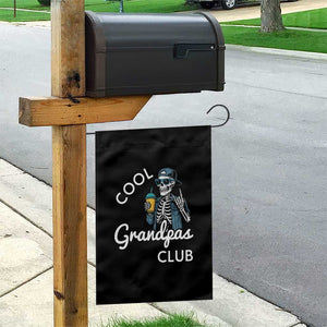 Cool Grandpas Club Garden Flag Fathers Day Best Grandpa Skeleton