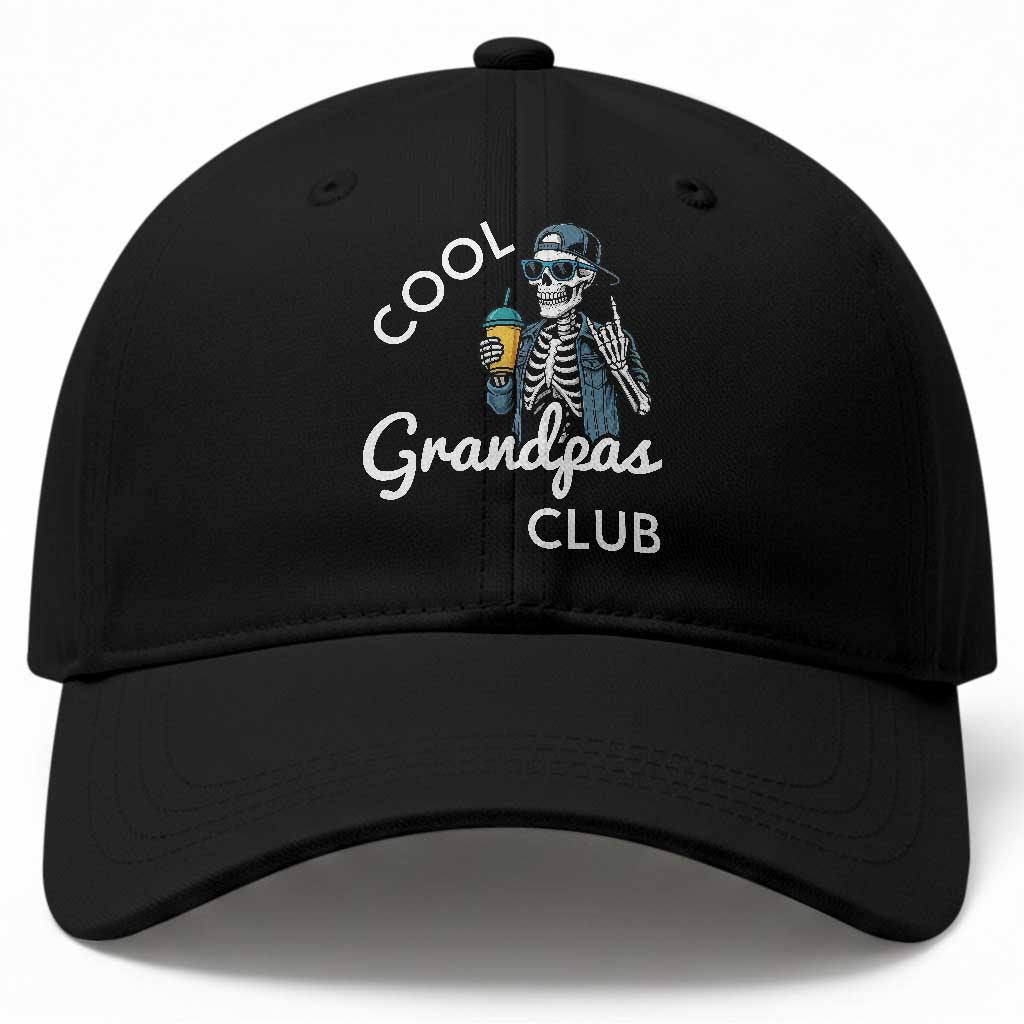 Cool Grandpas Club Baseball Cap Fathers Day Best Grandpa Skeleton