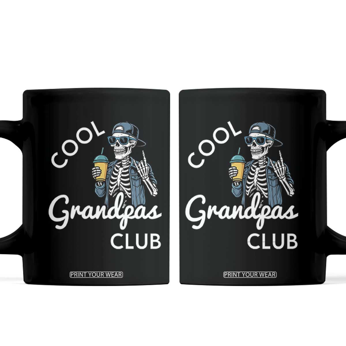 Cool Grandpas Club Coffee Mug Fathers Day Best Grandpa Skeleton