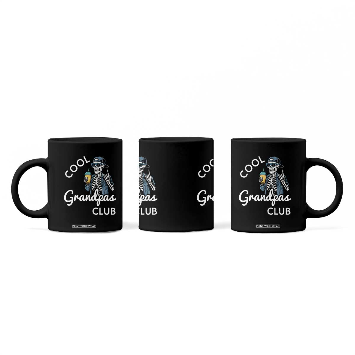 Cool Grandpas Club Coffee Mug Fathers Day Best Grandpa Skeleton