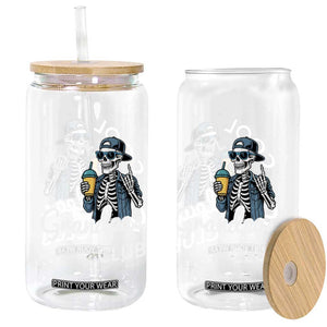 Cool Grandpas Club Glass Can Fathers Day Best Grandpa Skeleton
