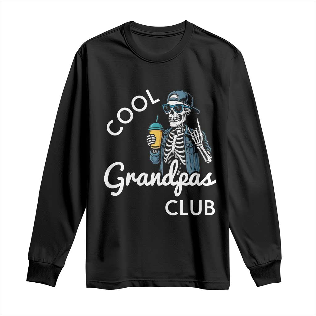 Cool Grandpas Club Long Sleeve Shirt Fathers Day Best Grandpa Skeleton