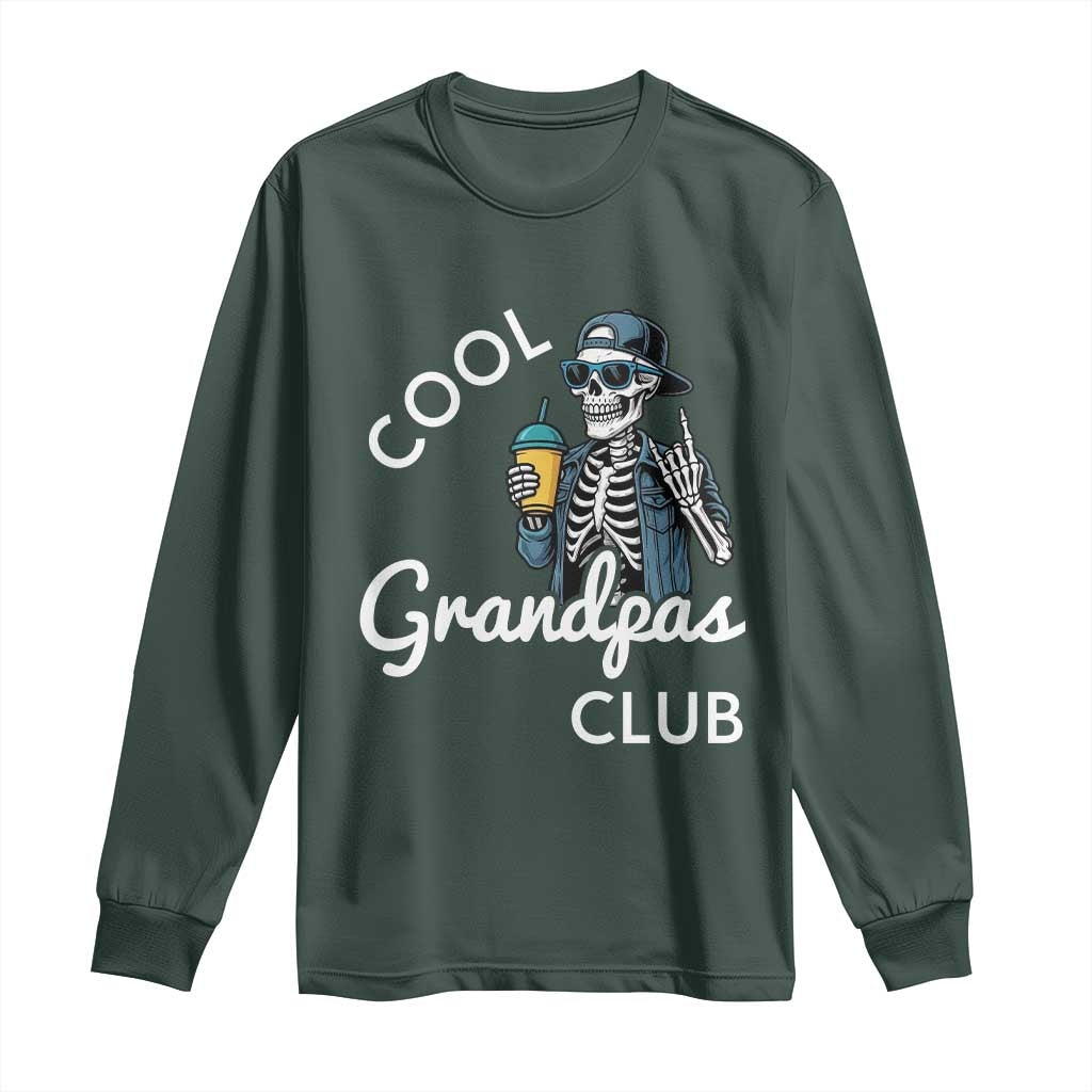 Cool Grandpas Club Long Sleeve Shirt Fathers Day Best Grandpa Skeleton