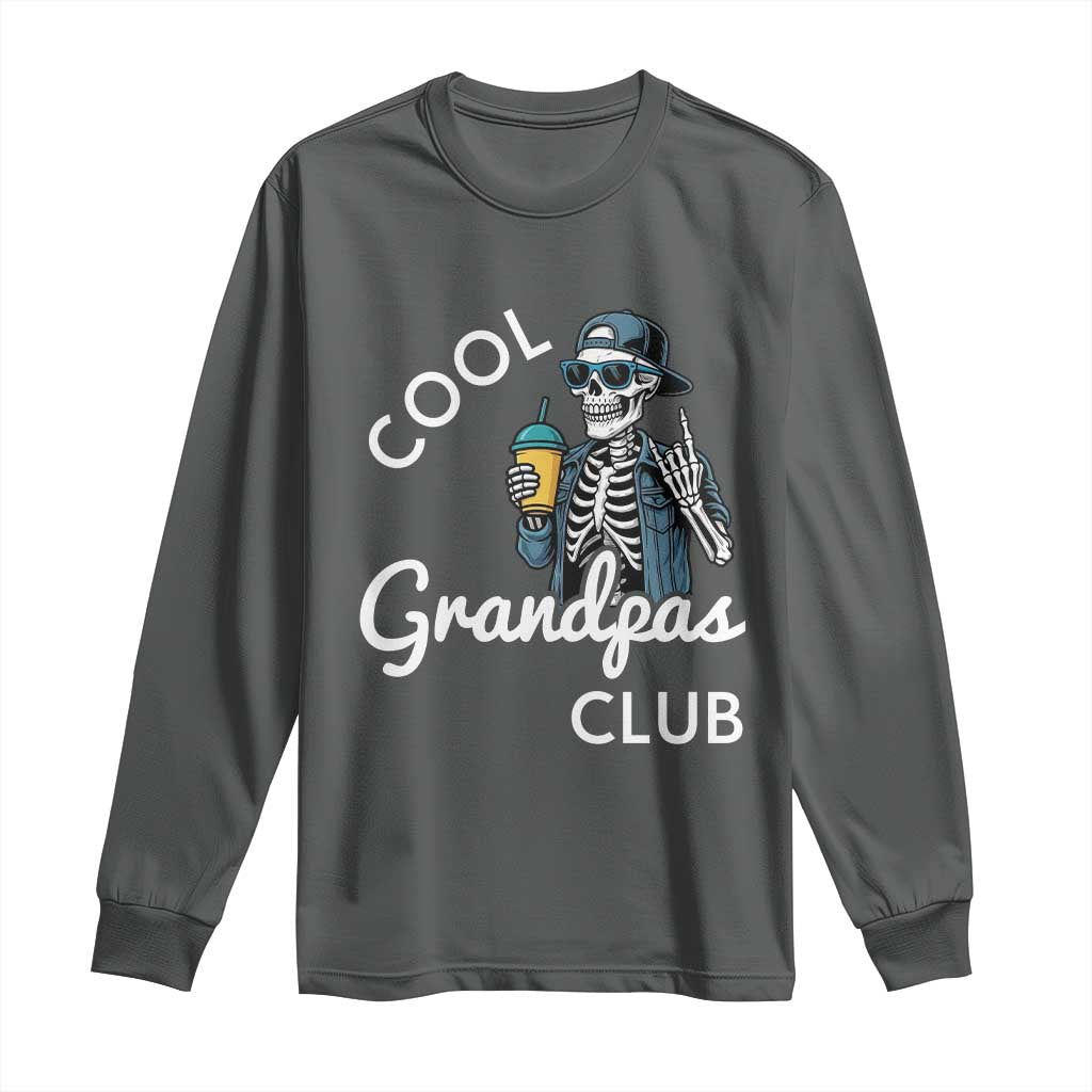Cool Grandpas Club Long Sleeve Shirt Fathers Day Best Grandpa Skeleton