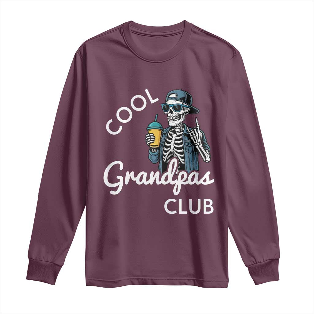 Cool Grandpas Club Long Sleeve Shirt Fathers Day Best Grandpa Skeleton