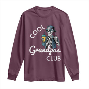 Cool Grandpas Club Long Sleeve Shirt Fathers Day Best Grandpa Skeleton