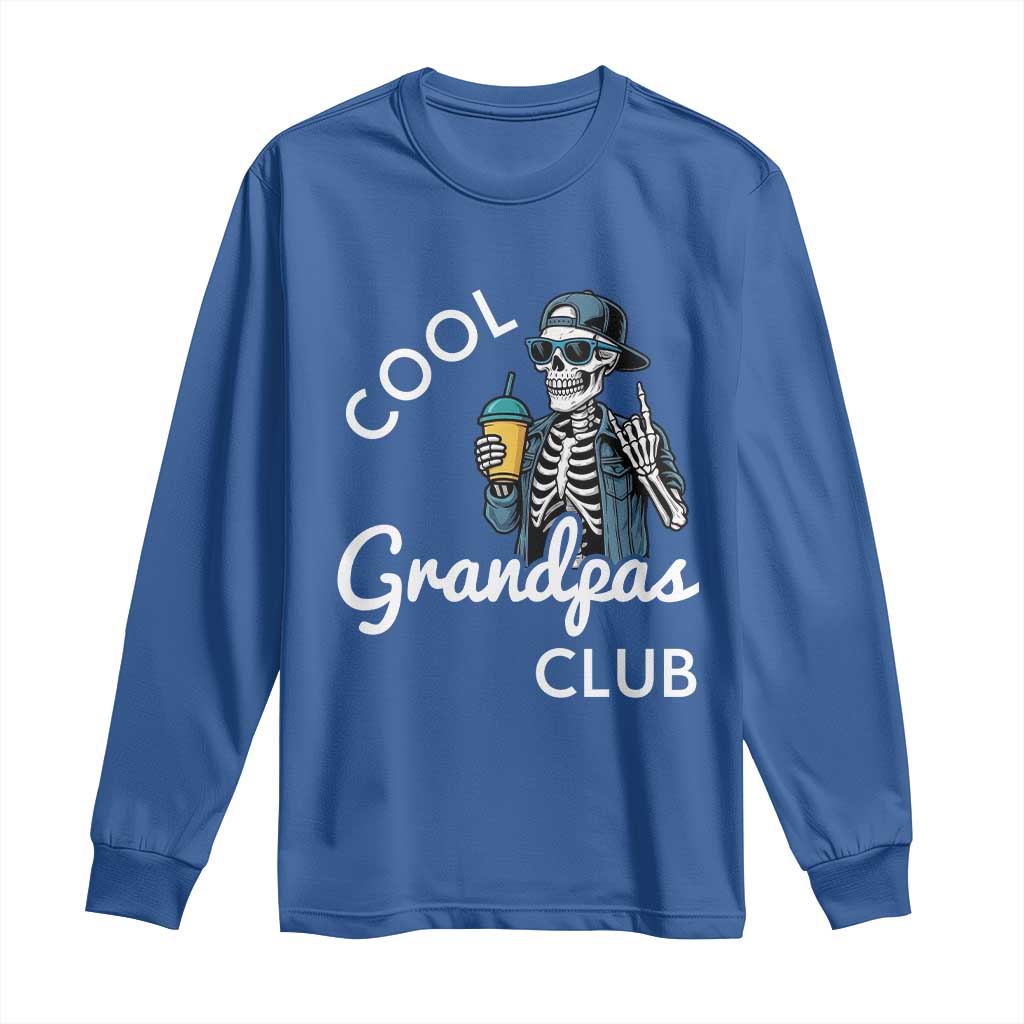 Cool Grandpas Club Long Sleeve Shirt Fathers Day Best Grandpa Skeleton