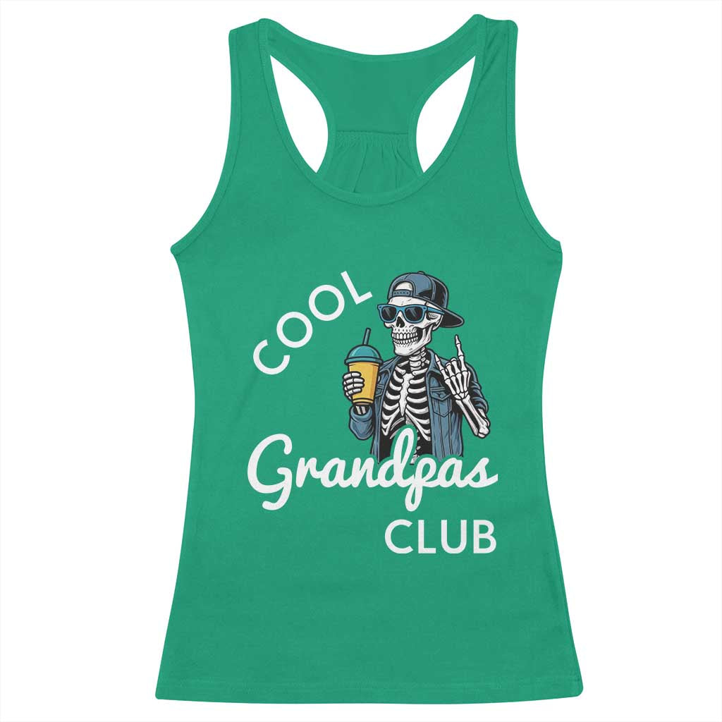 Cool Grandpas Club Racerback Tank Top Fathers Day Best Grandpa Skeleton