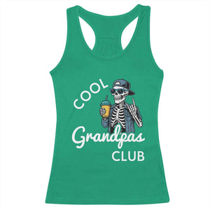 Cool Grandpas Club Racerback Tank Top Fathers Day Best Grandpa Skeleton