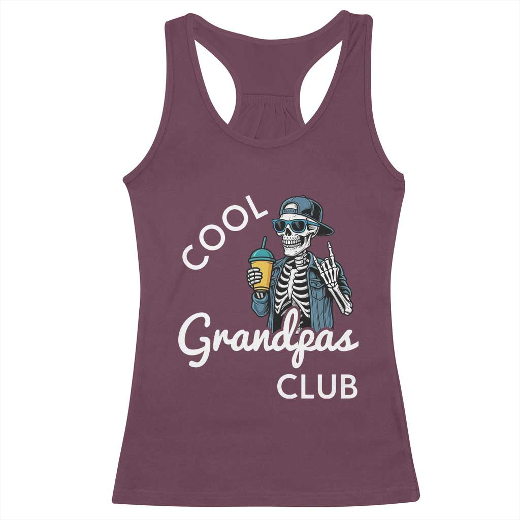 Cool Grandpas Club Racerback Tank Top Fathers Day Best Grandpa Skeleton