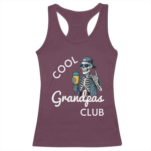 Cool Grandpas Club Racerback Tank Top Fathers Day Best Grandpa Skeleton