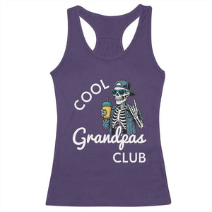 Cool Grandpas Club Racerback Tank Top Fathers Day Best Grandpa Skeleton