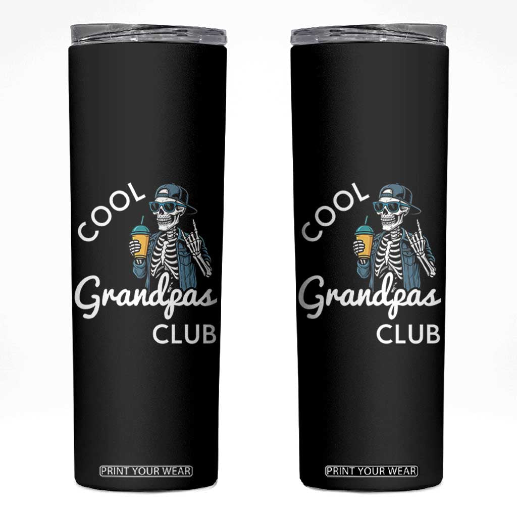 Cool Grandpas Club Skinny Tumbler Fathers Day Best Grandpa Skeleton