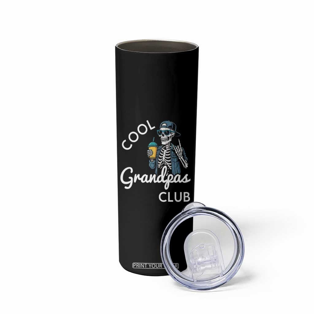Cool Grandpas Club Skinny Tumbler Fathers Day Best Grandpa Skeleton