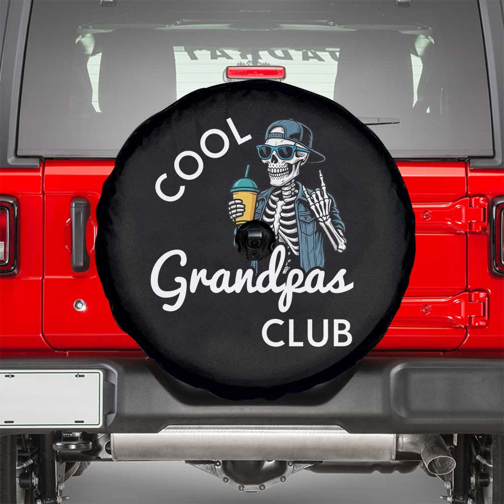 Cool Grandpas Club Spare Tire Cover Fathers Day Best Grandpa Skeleton