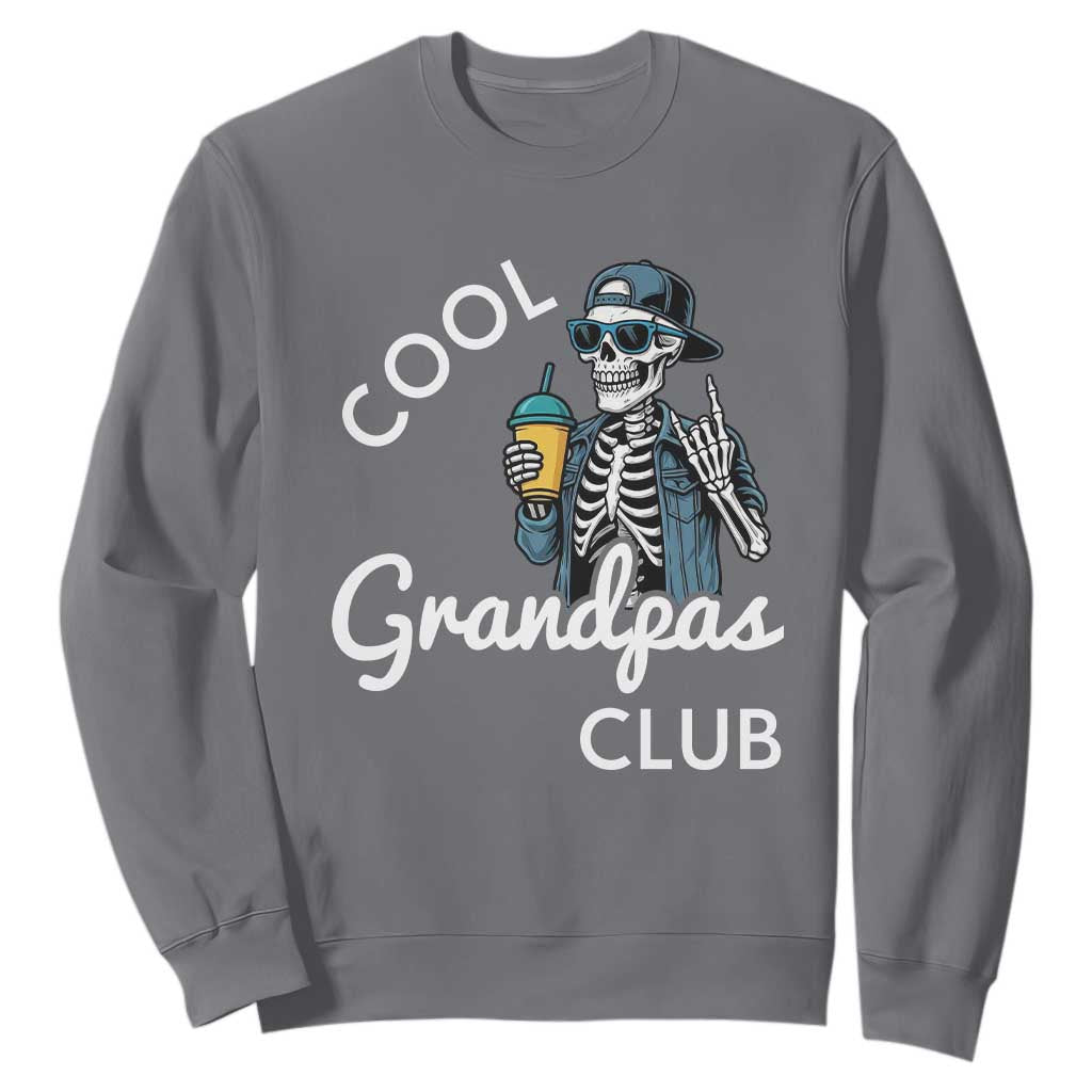 Cool Grandpas Club Sweatshirt Fathers Day Best Grandpa Skeleton