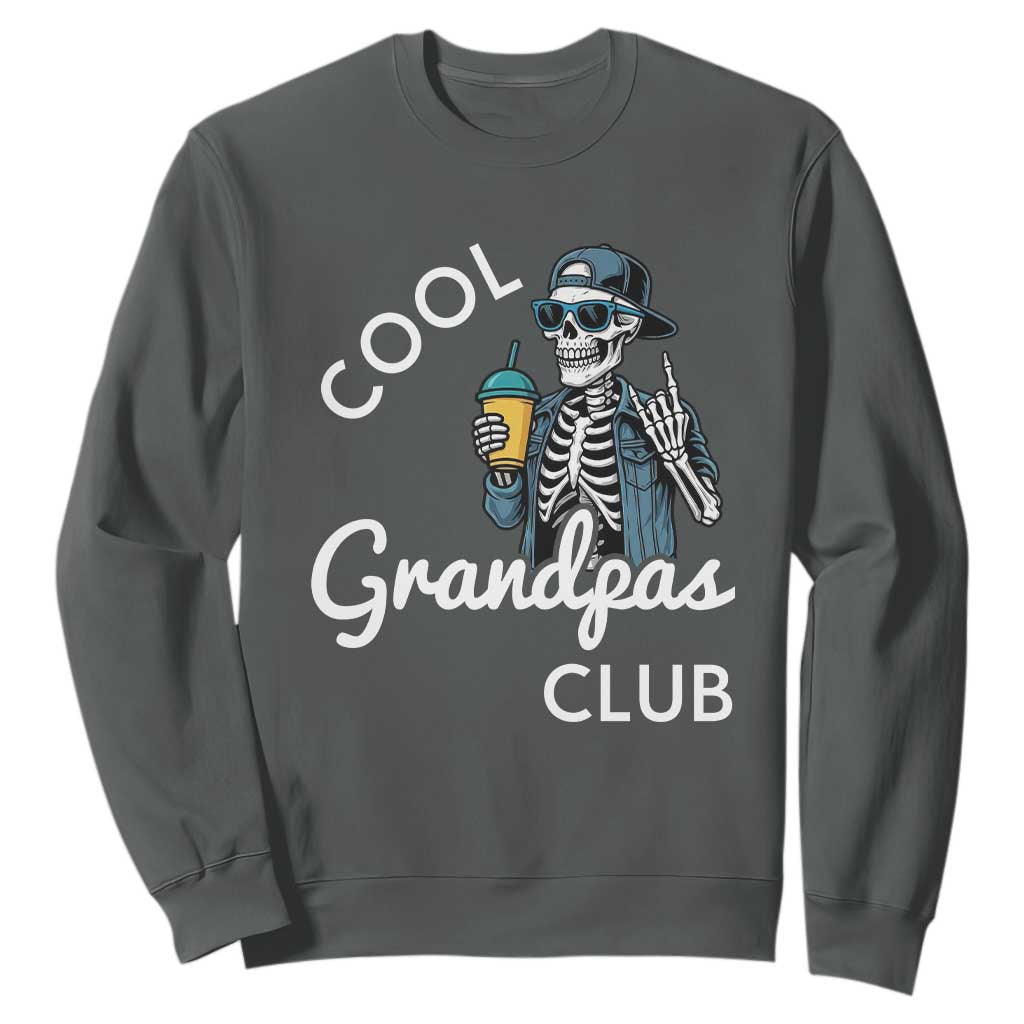 Cool Grandpas Club Sweatshirt Fathers Day Best Grandpa Skeleton