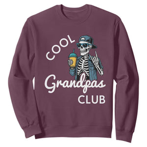 Cool Grandpas Club Sweatshirt Fathers Day Best Grandpa Skeleton
