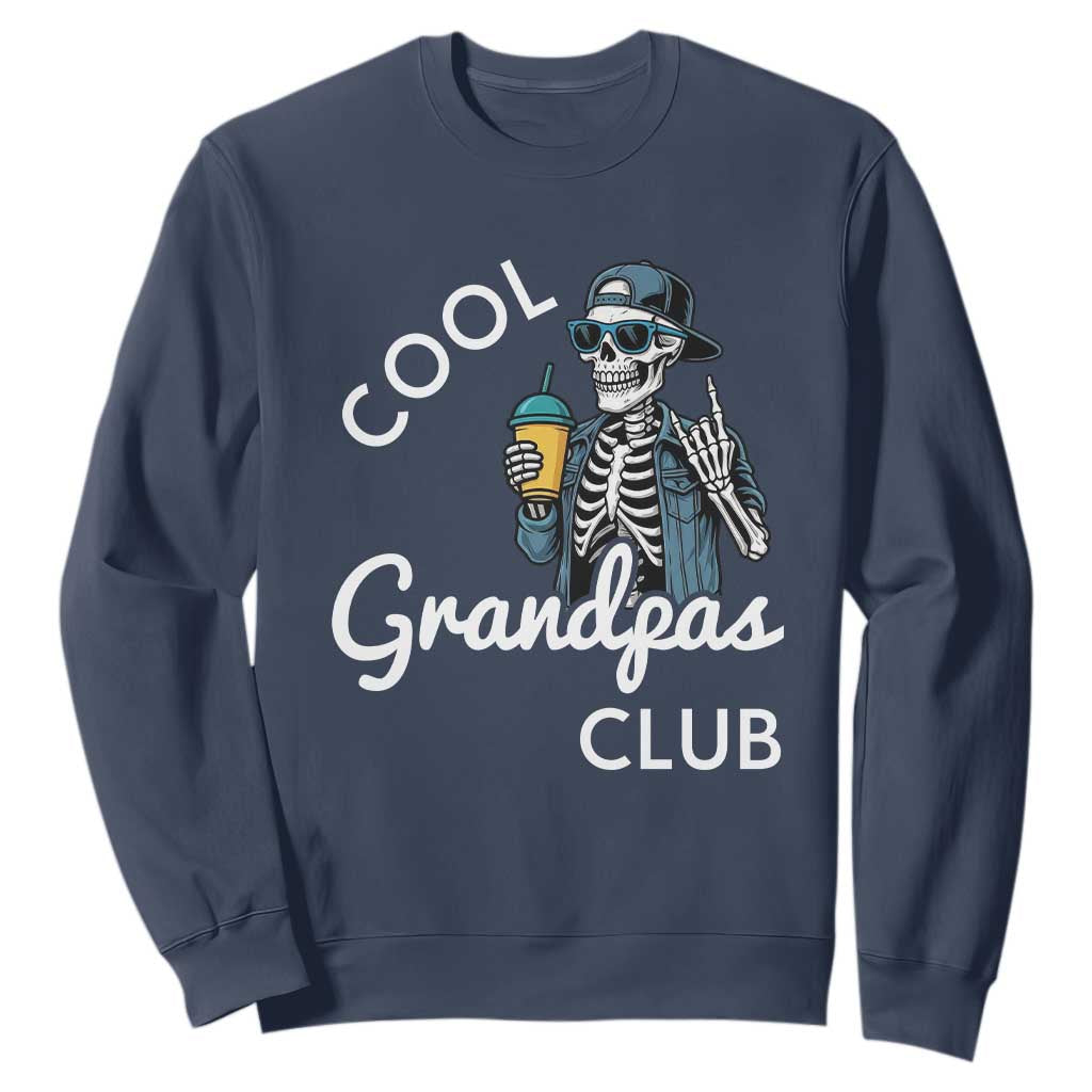 Cool Grandpas Club Sweatshirt Fathers Day Best Grandpa Skeleton