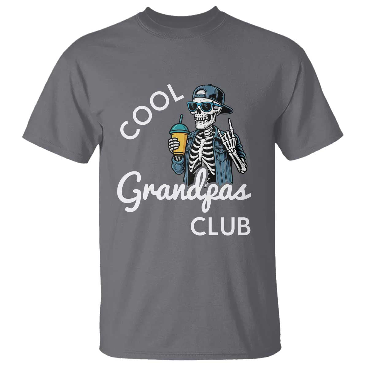 Cool Grandpas Club T Shirt Fathers Day Best Grandpa Skeleton