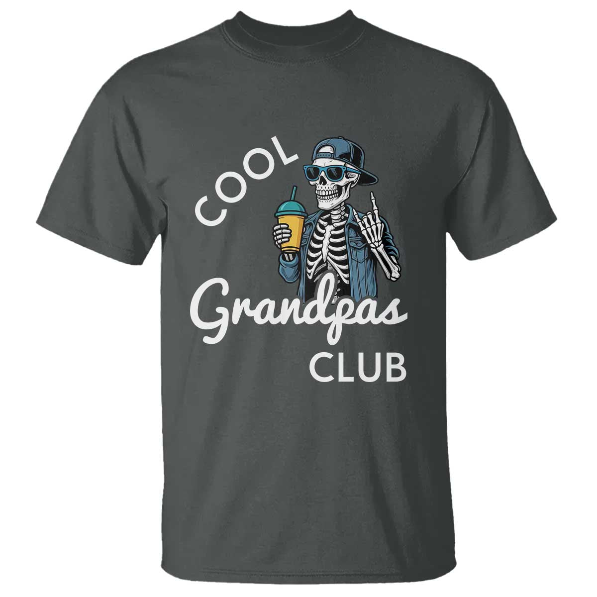 Cool Grandpas Club T Shirt Fathers Day Best Grandpa Skeleton