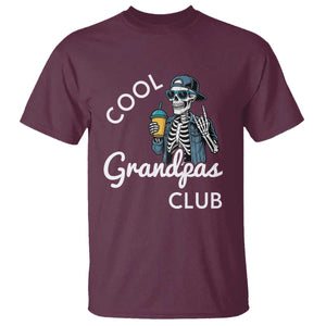 Cool Grandpas Club T Shirt Fathers Day Best Grandpa Skeleton