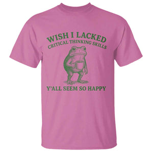 Sarcastic Overthinking Frog Coffee Meme T Shirt Wish I Lacked Critical Thinking Skills Y'all Seem So Happy