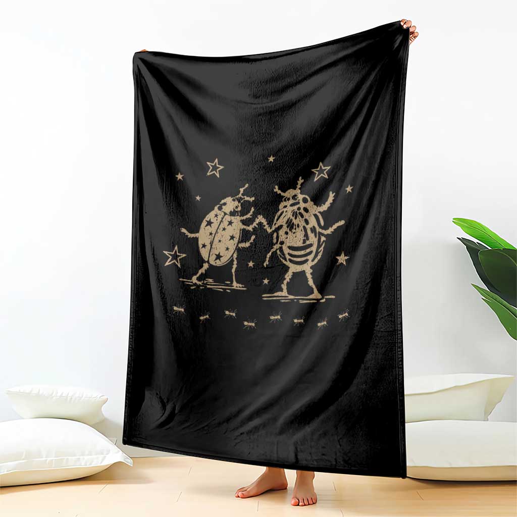 Dancing Lady Bugs Happy Little Insects Nature Lovers Throw Blanket