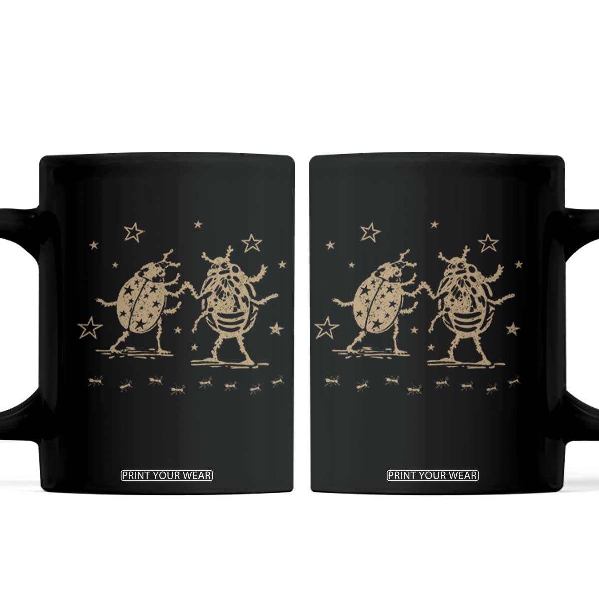 Dancing Lady Bugs Happy Little Insects Nature Lovers Coffee Mug TS10 Black Print Your Wear